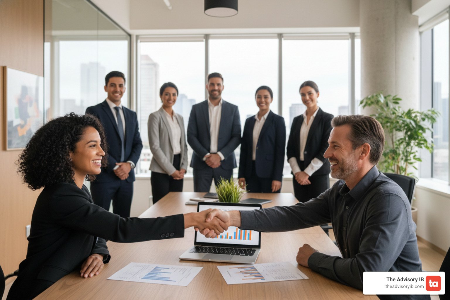 How can I find business buyers affordable enough for a mid-sized company while ensuring a 100% success-based fee structure?